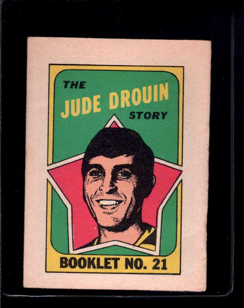 VINTAGE HOCKEY CARDS BOOKLET INSERT: 1971 Topps/OPC Booklet #21 Jude Drouin EX