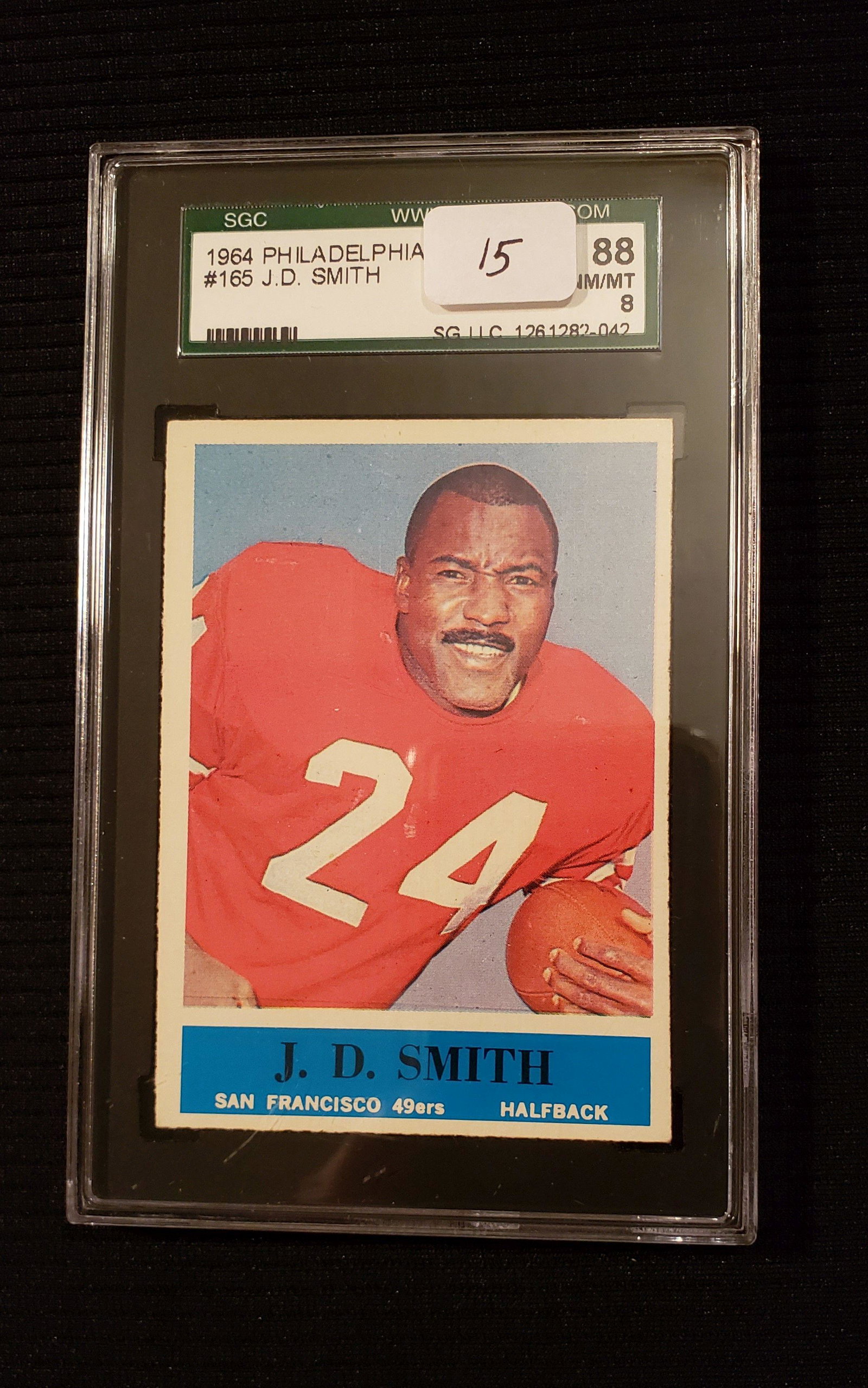 SGC 88 NM/MT 1964 PHILADELPHIA JD SMITH: 1964 PHILADELPHIA GUM CO. #165 JD SMITH SF 49ERS