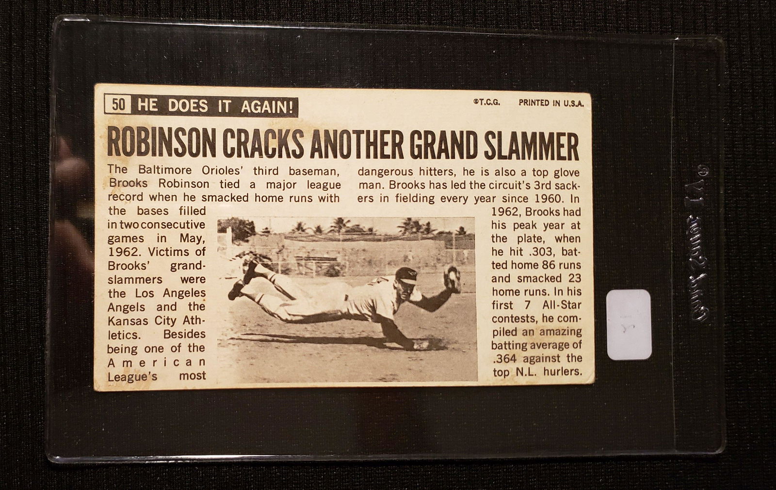 1964 TOPPS GIANTS BROOKS ROBINSON JUMBO CARD (1 of 1)