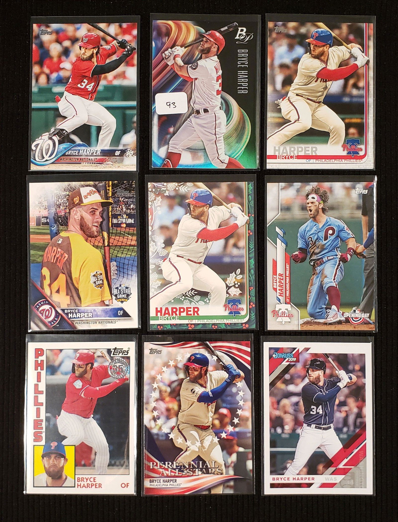 LOT OF NINE DIFFERENT BRYCE HARPER CARDS (1 of 1)