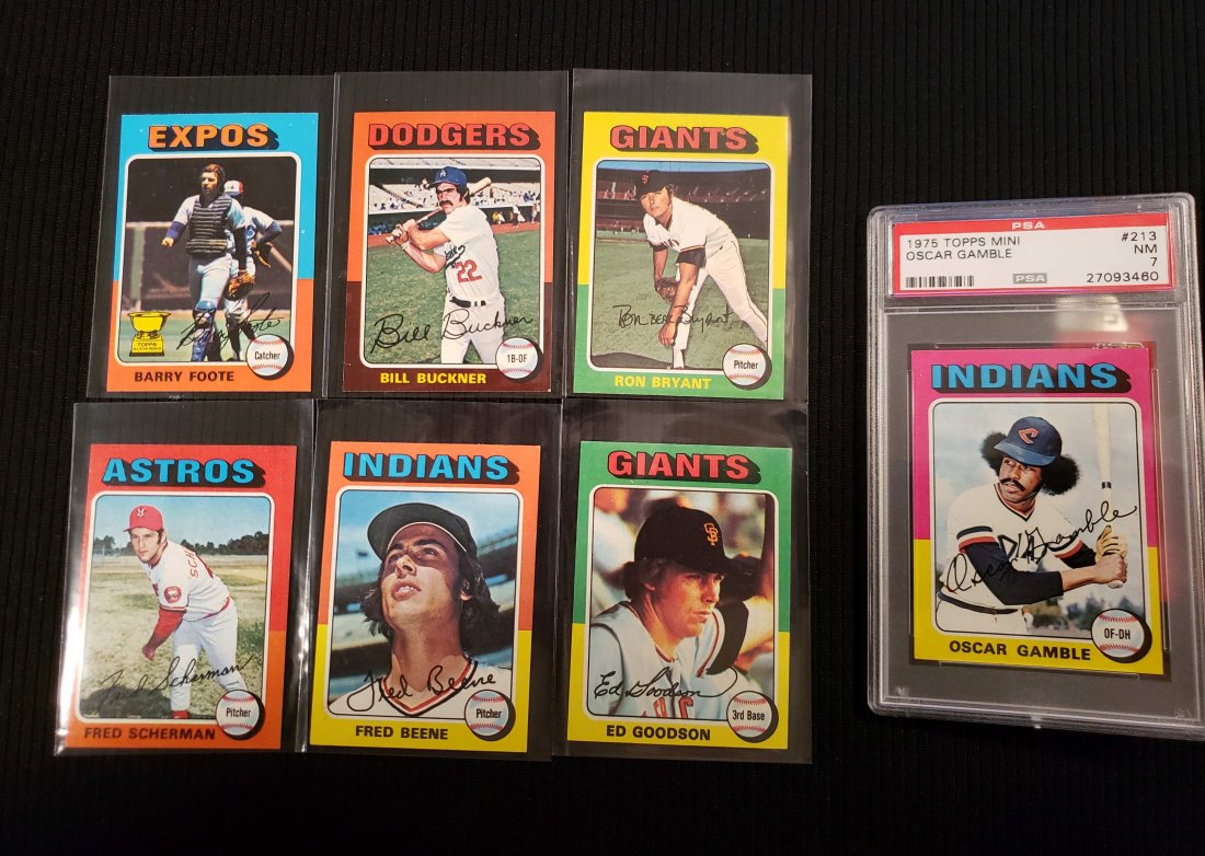 HIGH GRADE 1975 TOPPS MINI LOT W/ OSCAR GAMBLE PSA 7 (1 of 3)