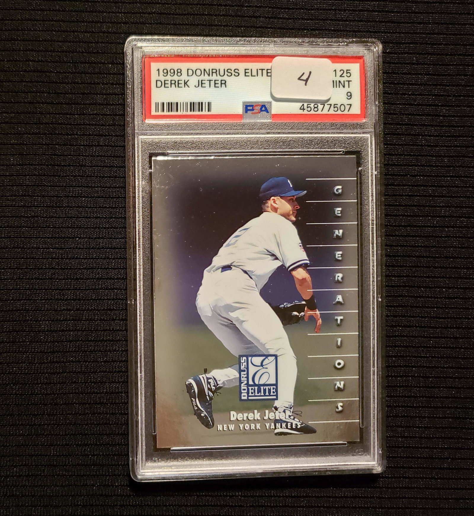 PSA 9 MINT 1998 DONRUSS ELITE DEREK JETER: PSA 9 MINT 1998 DONRUSS ELITE DEREK JETER