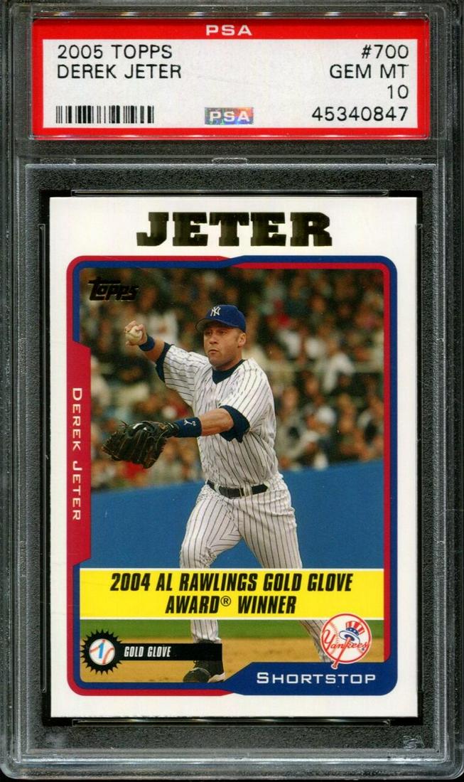 GEM MINT2005 TOPPS #700 DEREK JETER YANKEES HOF: GEM MINT PSA 10-2005 TOPPS #700 DEREK JETER YANKEES HOF PSA 10