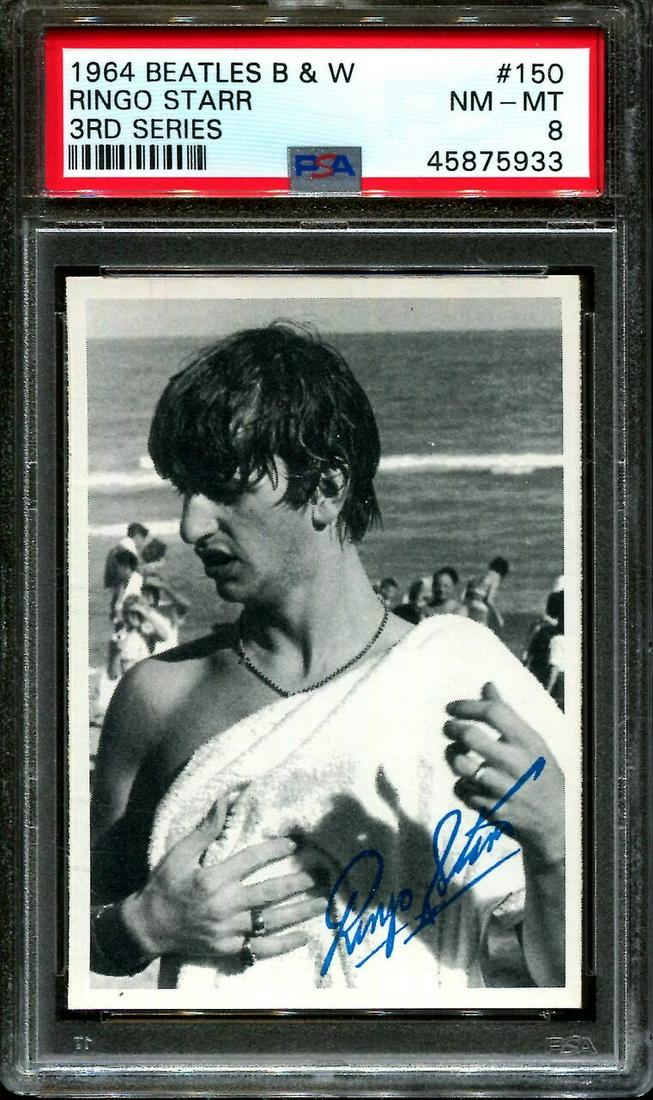1964 BEATLES B&W #150 RINGO STARR PSA 8: 1964 BEATLES B&W #150 RINGO STARR PSA 8