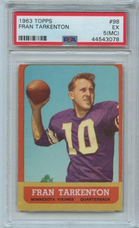 PSA GRADED 1963 TOPPS FRAN TARKENTON VIKINGS: PSA GRADED 1963 TOPPS FRAN TARKENTON VIKINGS