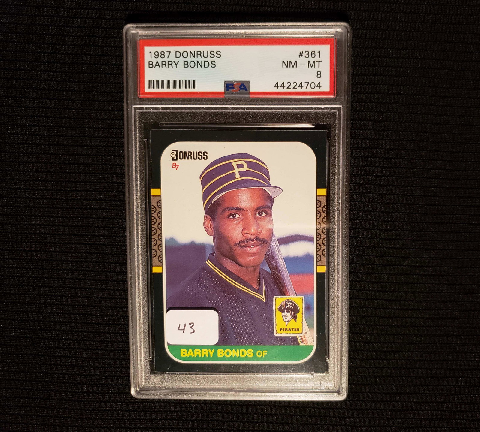 BARRY BONDS ROOKIE CARD PSA 8 NM-MT: 1987 DPNRUSS RATED ROOKIE BARRY BONDS PSA GRADED ROOKIE CARD