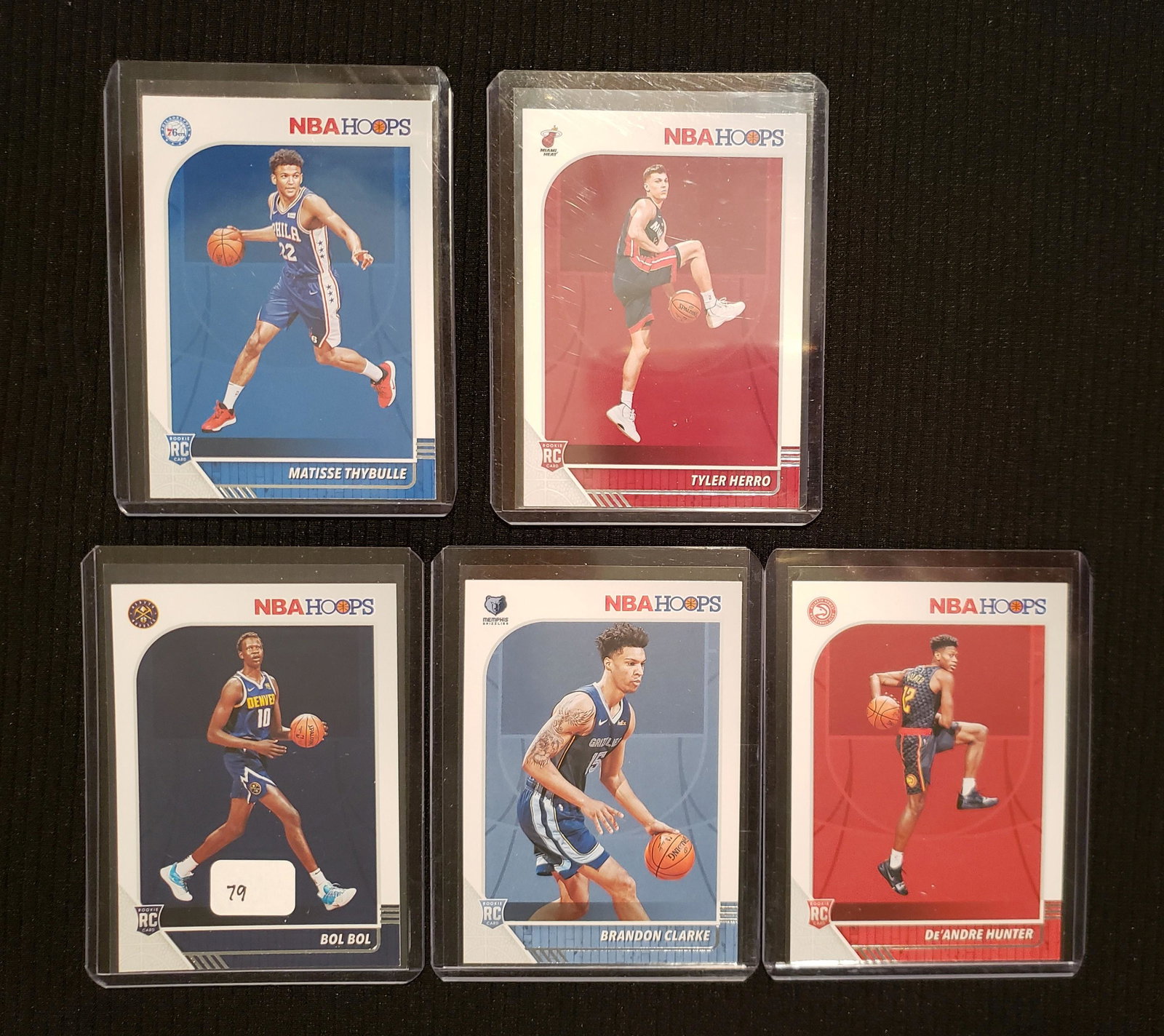 BASKETBALL ROOKIE CARDS: NBA HOOPS ROOKIE CARDS BOL BOL, DE'ANDRE HUNTER, TYLER HERRO, MATISSE THYBULLE