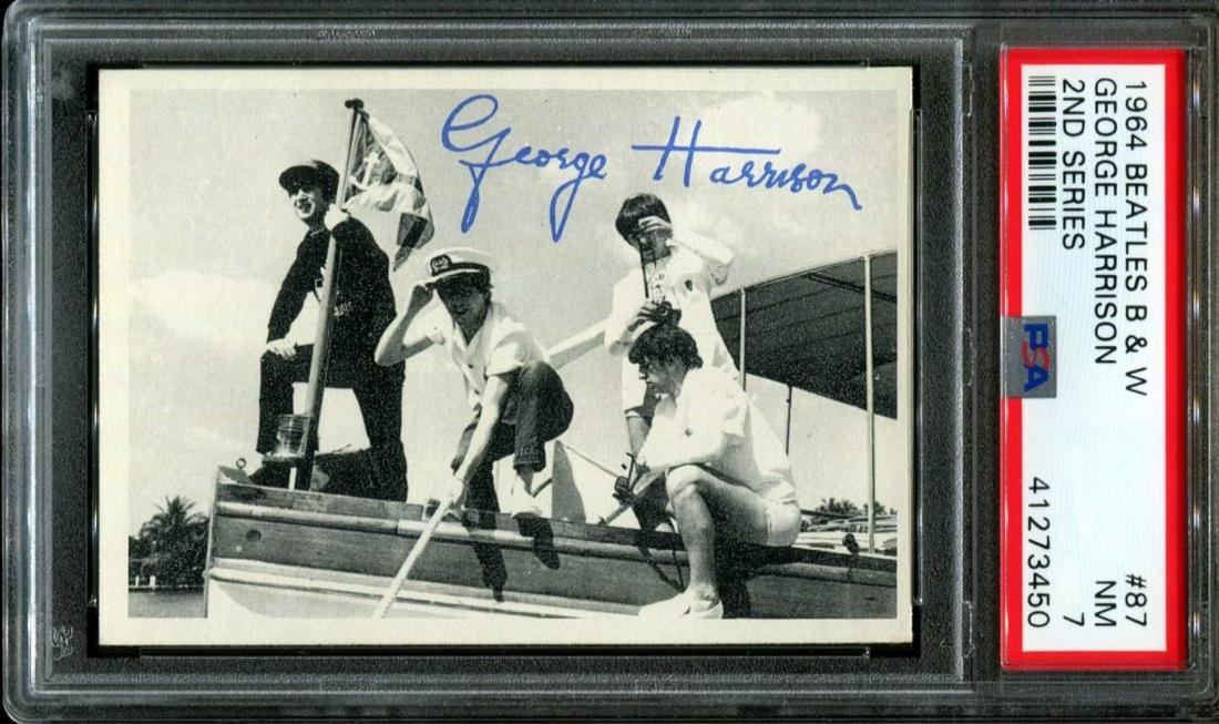 1964 BEATLES B&W #87 GEORGE HARRISON POP 5 PSA 7: 1964 BEATLES B&W #87 GEORGE HARRISON POP 5 PSA 7