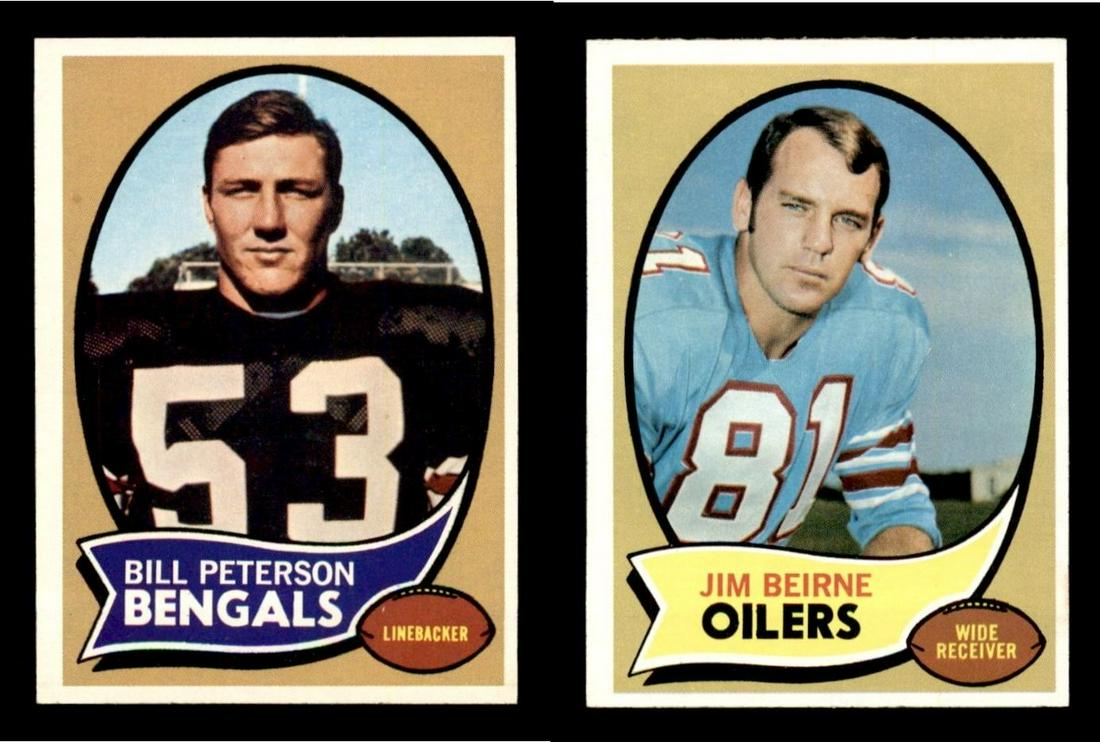 VINTAGE NFL FOOTBALL CARDS: 1970 Topps #16 Bill Peterson ROOKIE, JIM BEIRN HOUSTON OILERS