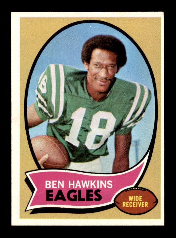 VINTAGE NFL FOOTBALL CARDS: 1970 Topps #98 Ben Hawkins ROOKIE CARD