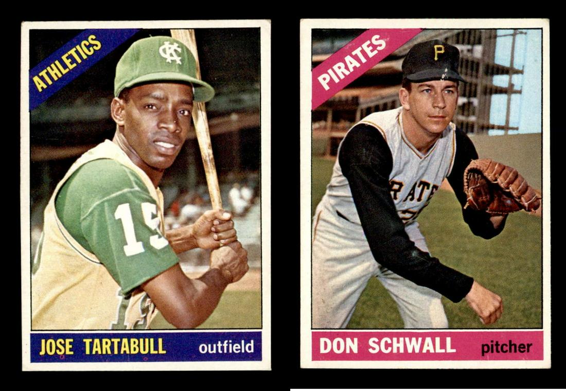 1966 TOPPS BASEBALL SET BRK NICER GRADE: 1966 Topps #143 Jose Tartabull #144 Don Schwall VG/VGEX