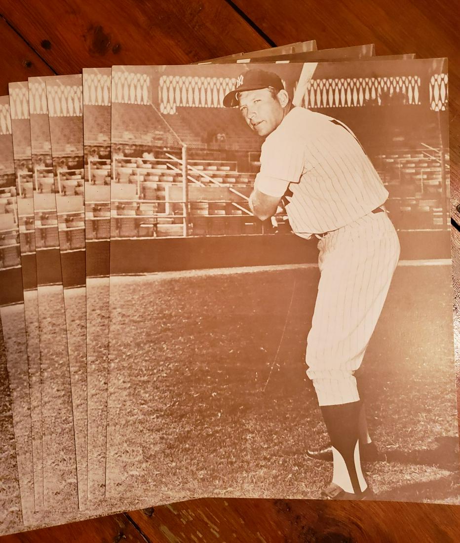 LOT OF 10 MICKEY MANTLE 11X14 BLANK BACK POSTER BOARDS: LOT OF 10 MICKEY MANTLE NEW YORK YANKEES 11 X 14 BLANK BACK POSTER CARDS TY COBB, MICKEY MANTLE, STAN THE MAN MUSIAL AND TED WILLIAMS/JOE DIMAGGIO/MICKEY MANTLE TRIO