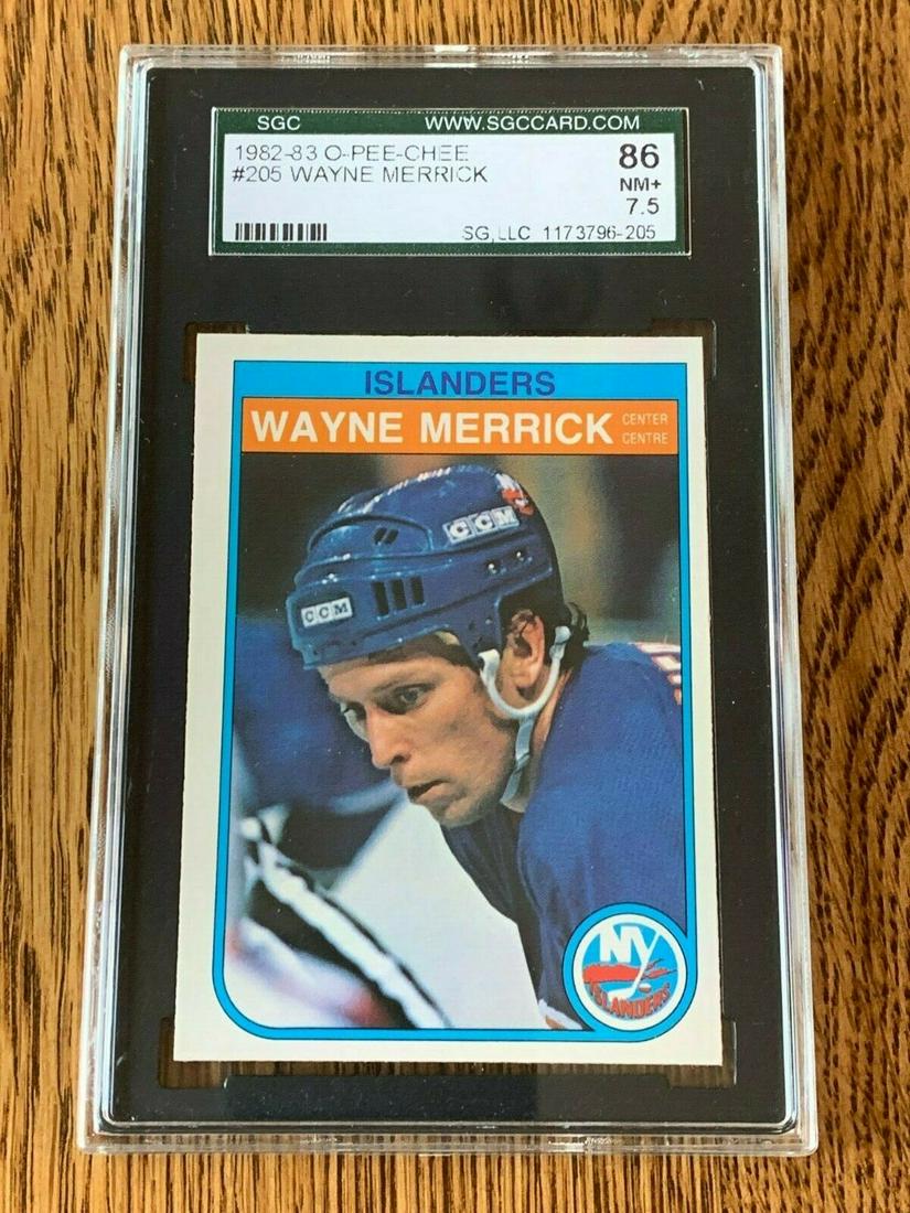 1982 O-Pee-Chee OPC #205 Wayne Merrick SGC 86 (1 of 2)