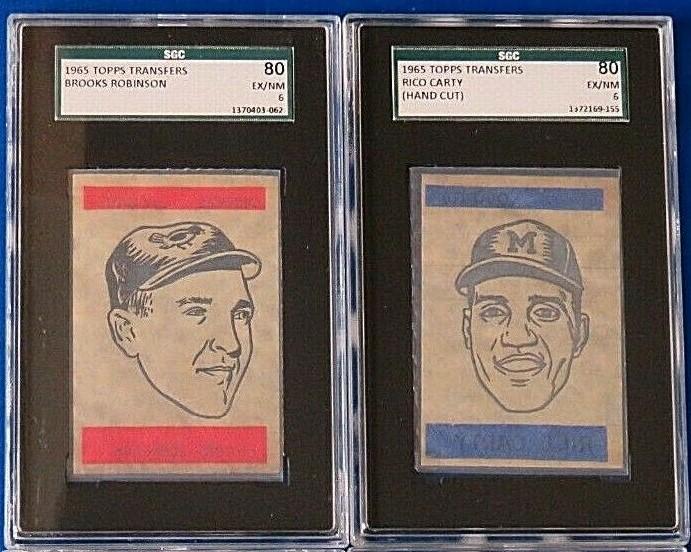 (2) SGC GRADED 1965 TOPPS TRANSFERS BROOKS ROBINSON & (1 of 3)