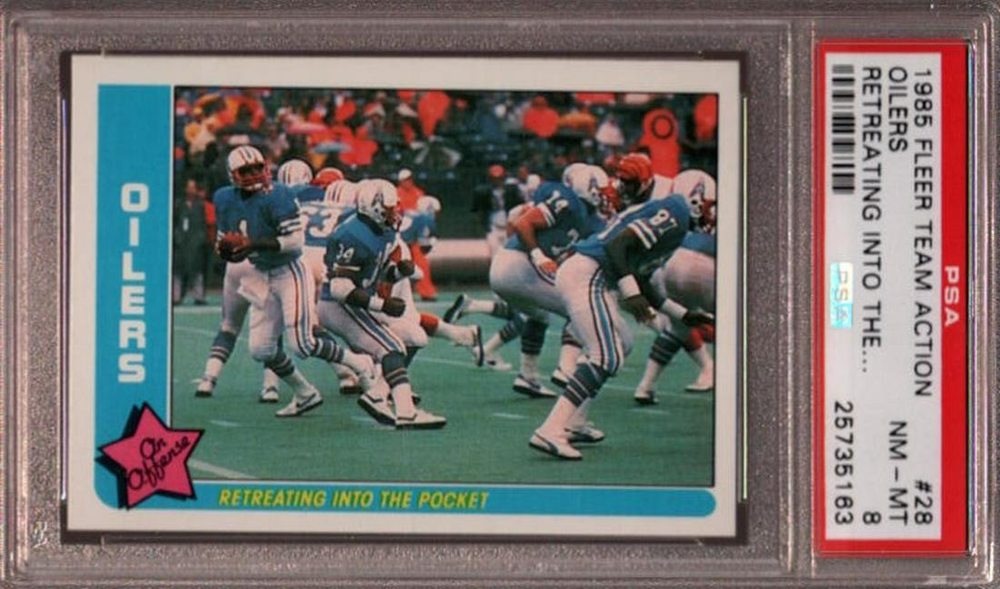 PSA GRADED WARREN MOON ROOKIE CARD WITH EARL CAMPBELL (1 of 1)