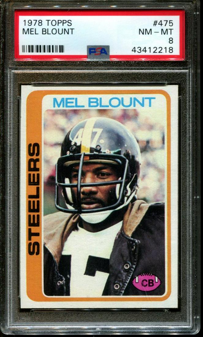 1978 TOPPS #475 MEL BLOUNT STEELERS HOF PSA 8 (1 of 1)