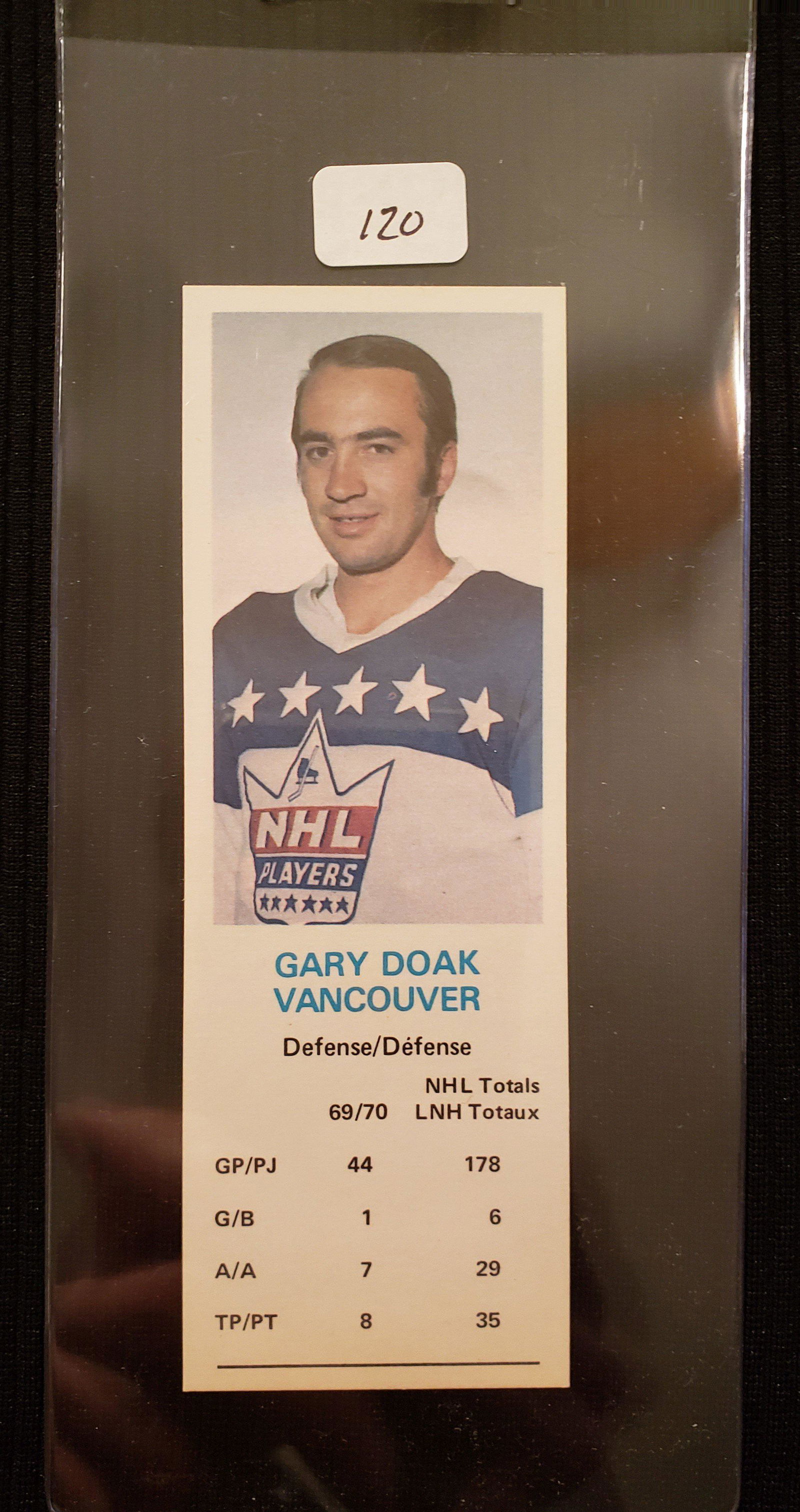 1969 DADS COOKIES HOCKEY INSERT CARD (1 of 2)