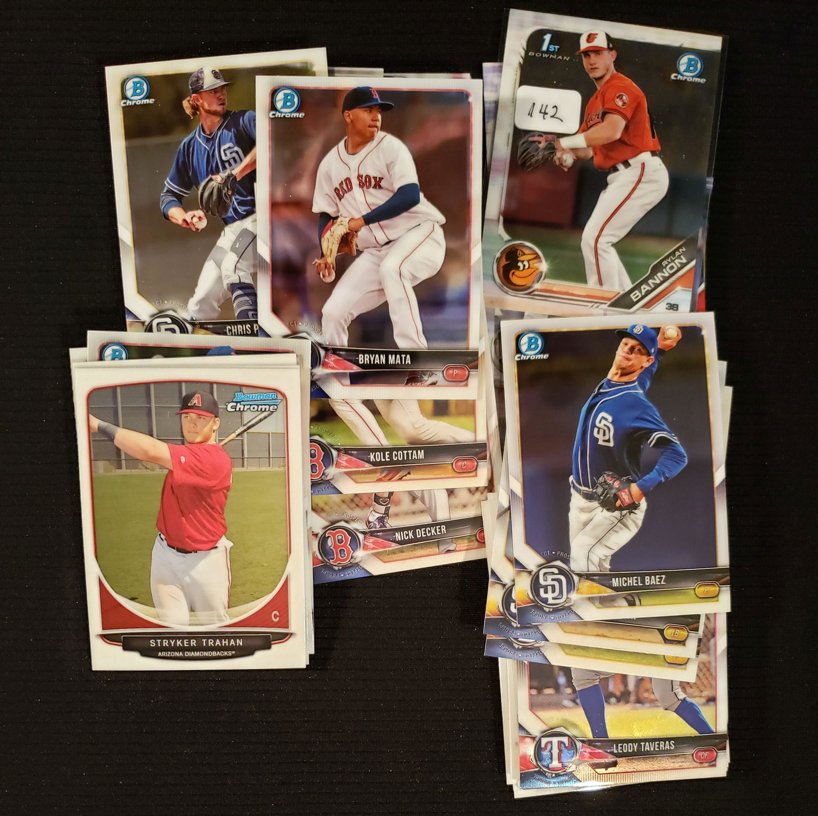 LOT OF 50 BOWMAN CHROME DRAFT PROSPECT CARDS (1 of 1)