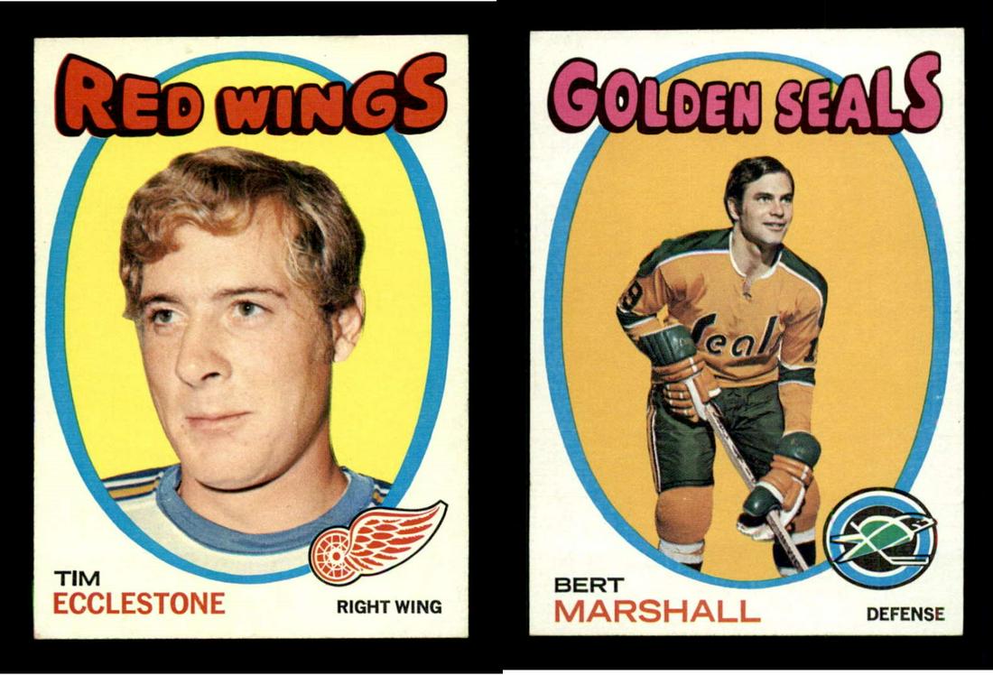 1971 TOPPS HOCKEY CARDS EX-NRMT: 1971 Topps #52 Tim Ecclestone EXMT, #73 Bert Marshall