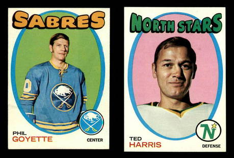 1971 TOPPS HOCKEY CARDS EX-NRMT: 1971 Topps #88 Phil Goyette EXMT, #32 Ted Harris NM