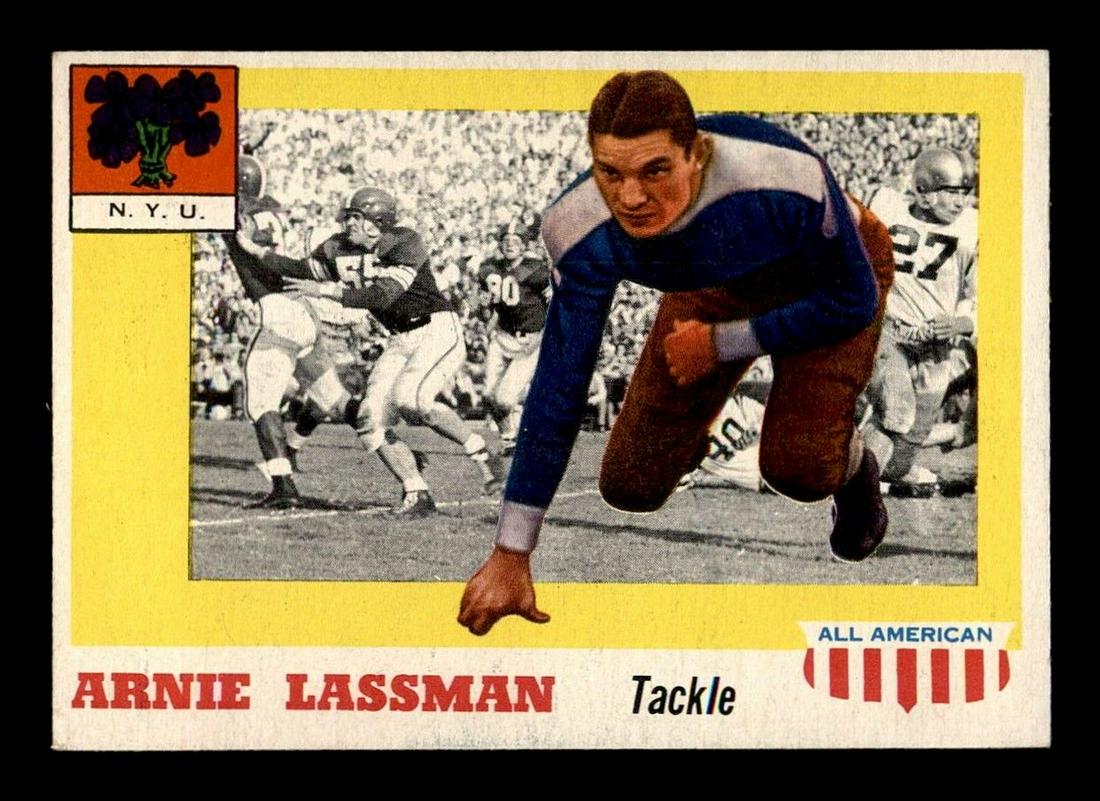 1955 Topps #46 Arnold Lassman N.Y.U.: 1955 Topps #46 Arnold Lassman EX/EX+ RC
