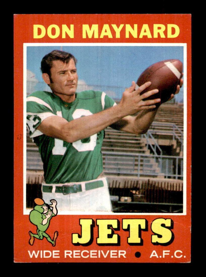 BETTER GRADE 1971 TOPPS FOOTBALL CARDS: 1971 Topps #19 Don Maynard NEW YORK JETS EX+