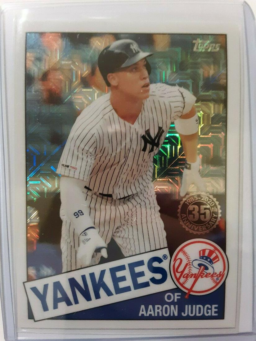 AARON JUDGE 1985 Silver Pack Chrome Refractor: AARON JUDGE NEW YORK YANKEES 2020 TOPPS SERIES 1985 Silver Pack Chrome Refractor