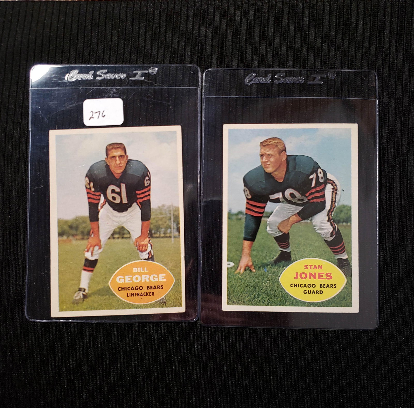 LOT OF 2 1960 TOPPS FOOTBALL CARDS: STAN JONES CHICAGO BEARS, BILL GEORGE CHI. BEARS