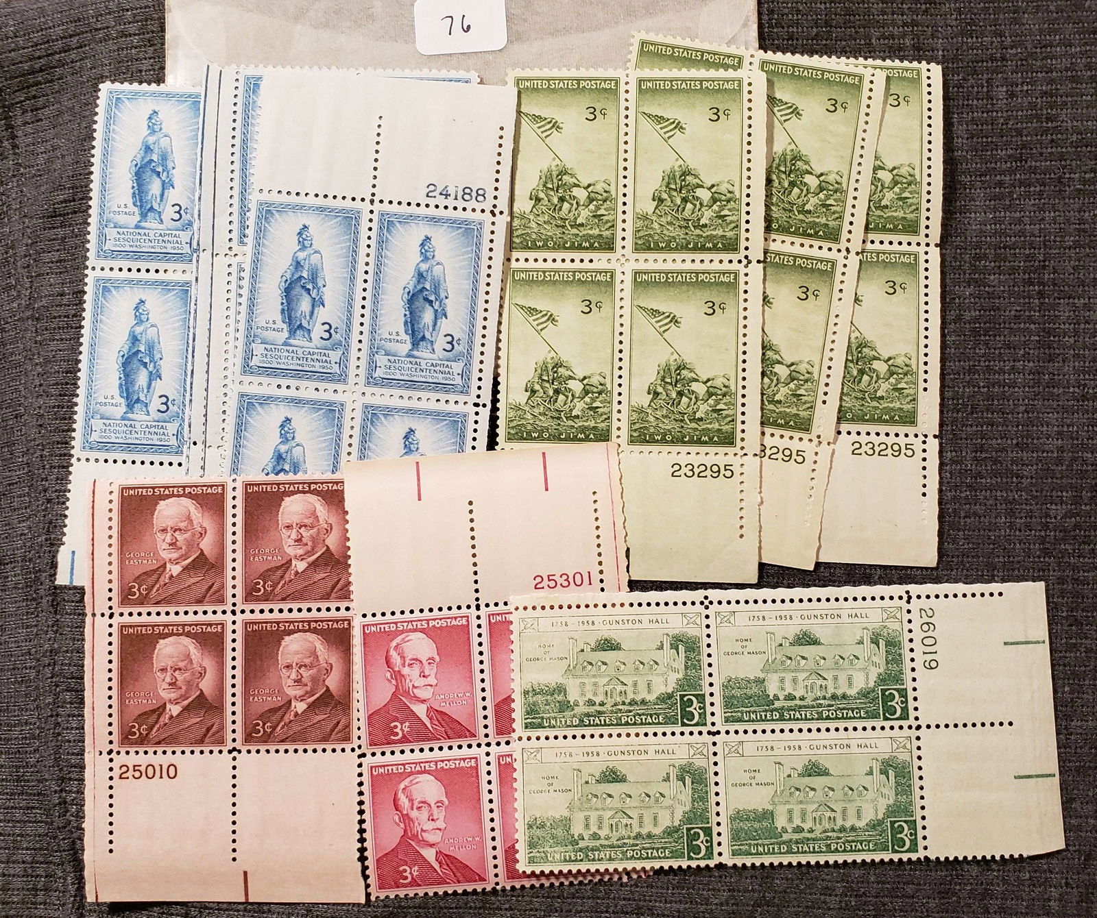 UNITED STATES POSTAGE STAMPS MINT PLATE BLOCKS (1 of 2)