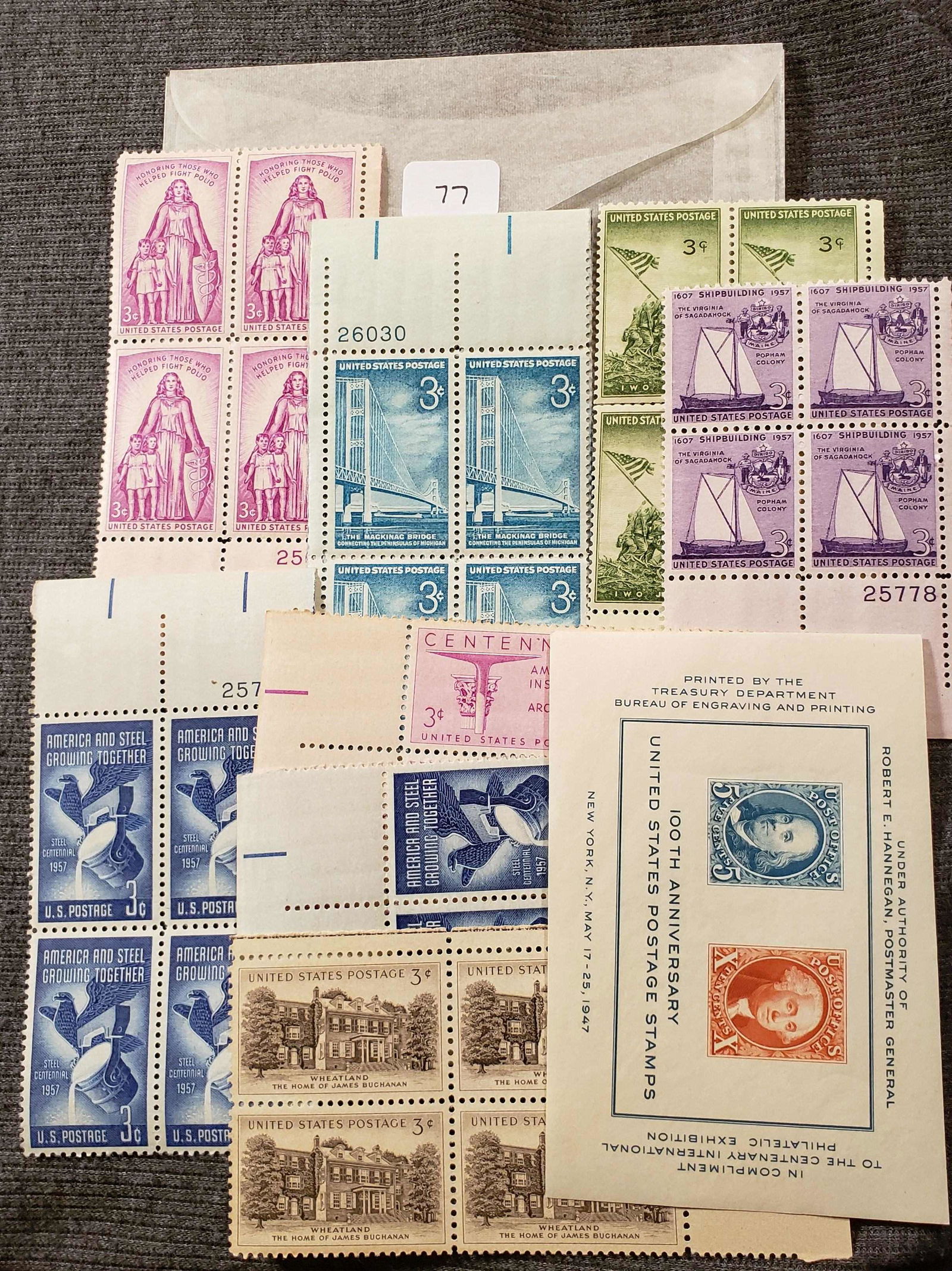UNITED STATES POSTAGE STAMPS MINT PLATE BLOCKS (1 of 2)