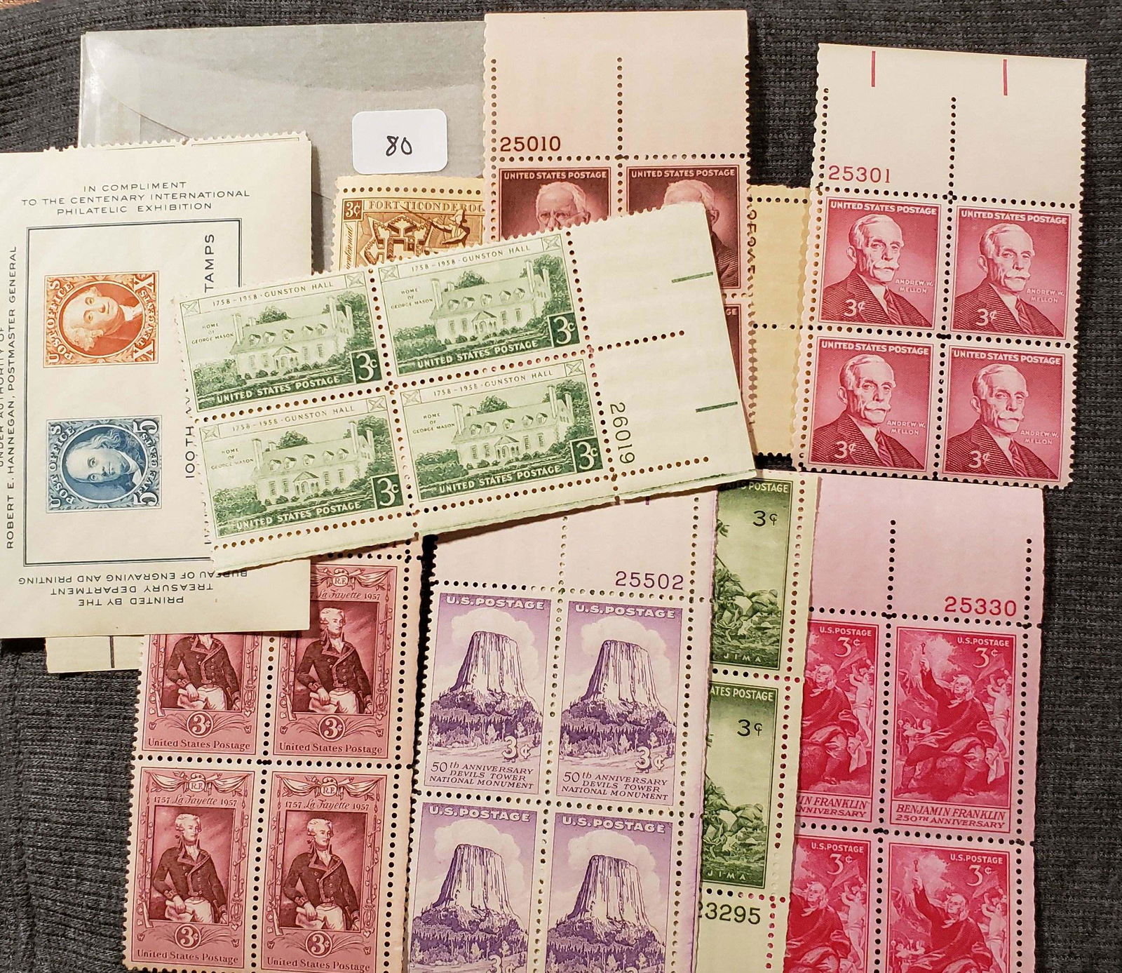UNITED STATES POSTAGE STAMPS MINT PLATE BLOCKS (1 of 1)