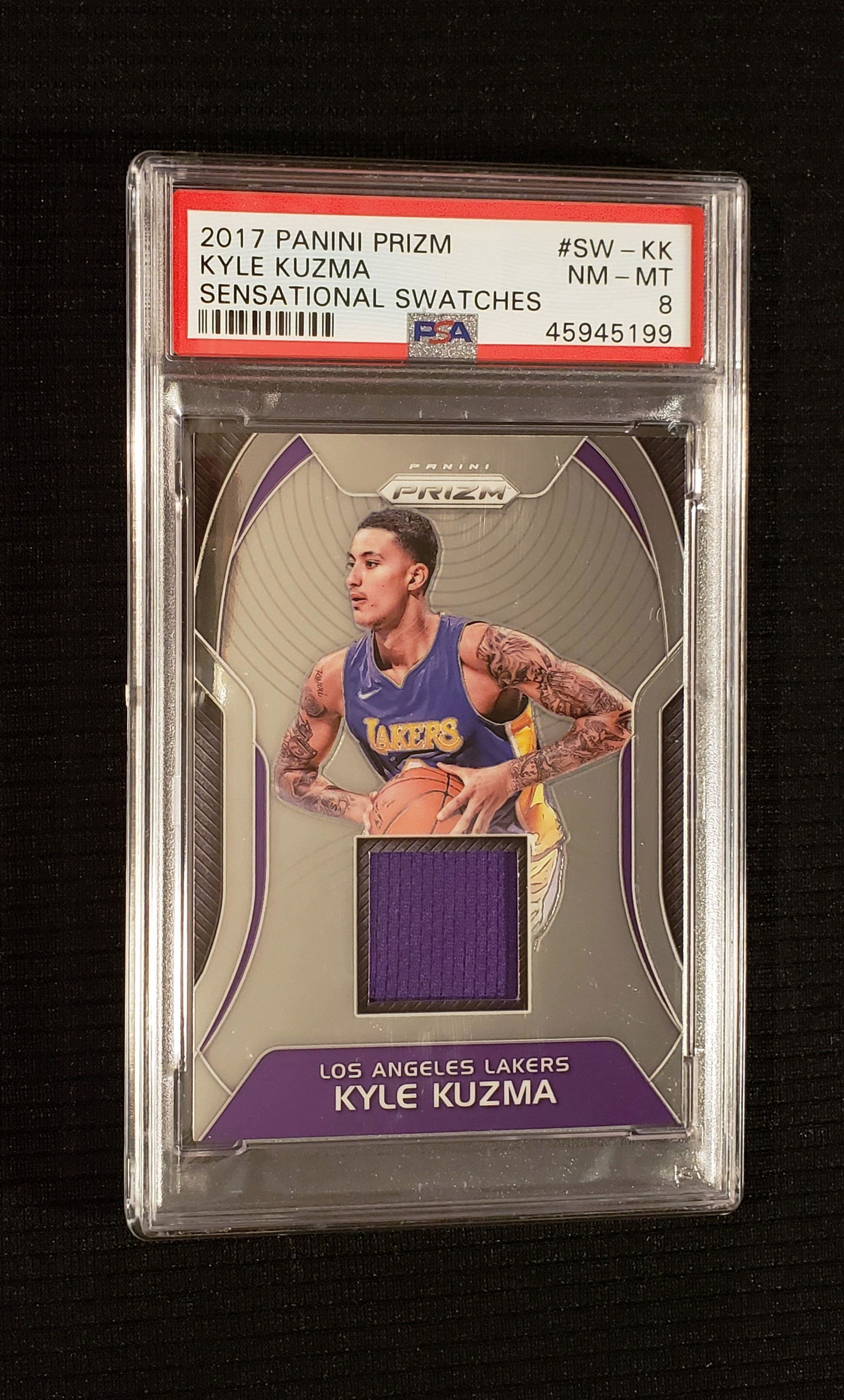 KYLE KUZMA PANINI PRIZM JERSEY CARD PSA 8 (1 of 3)