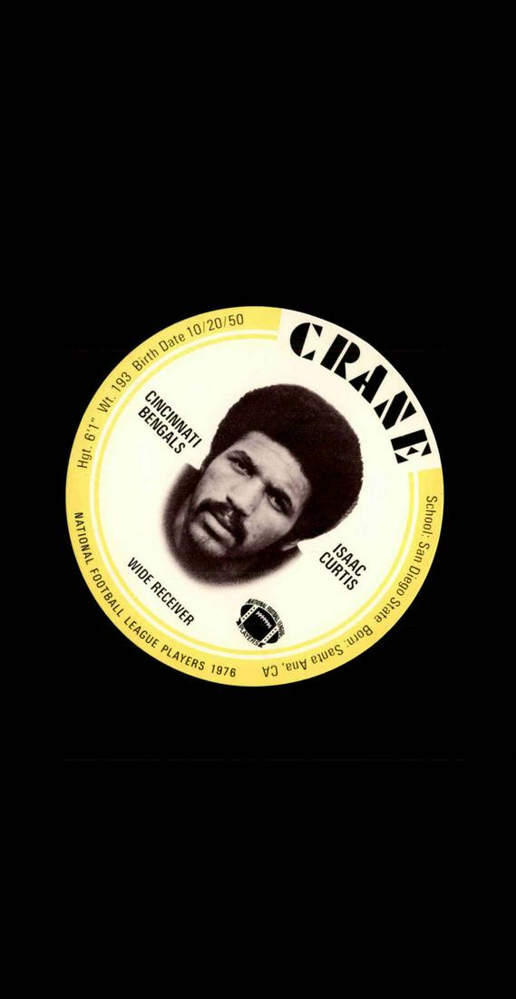 1976 Crane Disc #8 Isaac Curtis SHORT PRINT: 1976 Crane Disc #8 Isaac Curtis SHORT PRINT
