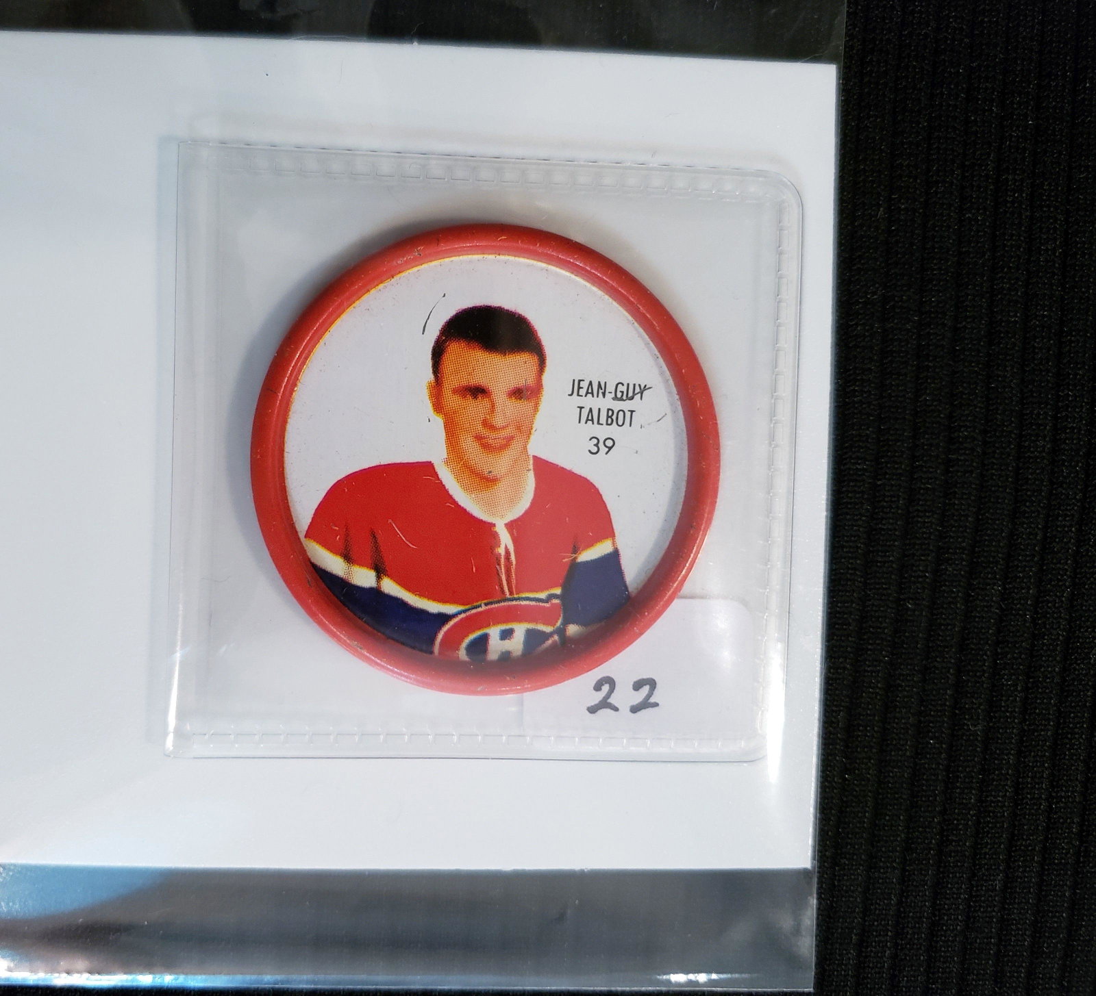 SHIRRIFF 1962 HOCKEY COIN JEAN-GUY TALBOT EX+: SHIRRIFF 1962 HOCKEY COIN JEAN-GUY TALBOT MONTREAL CANADIENS EX+