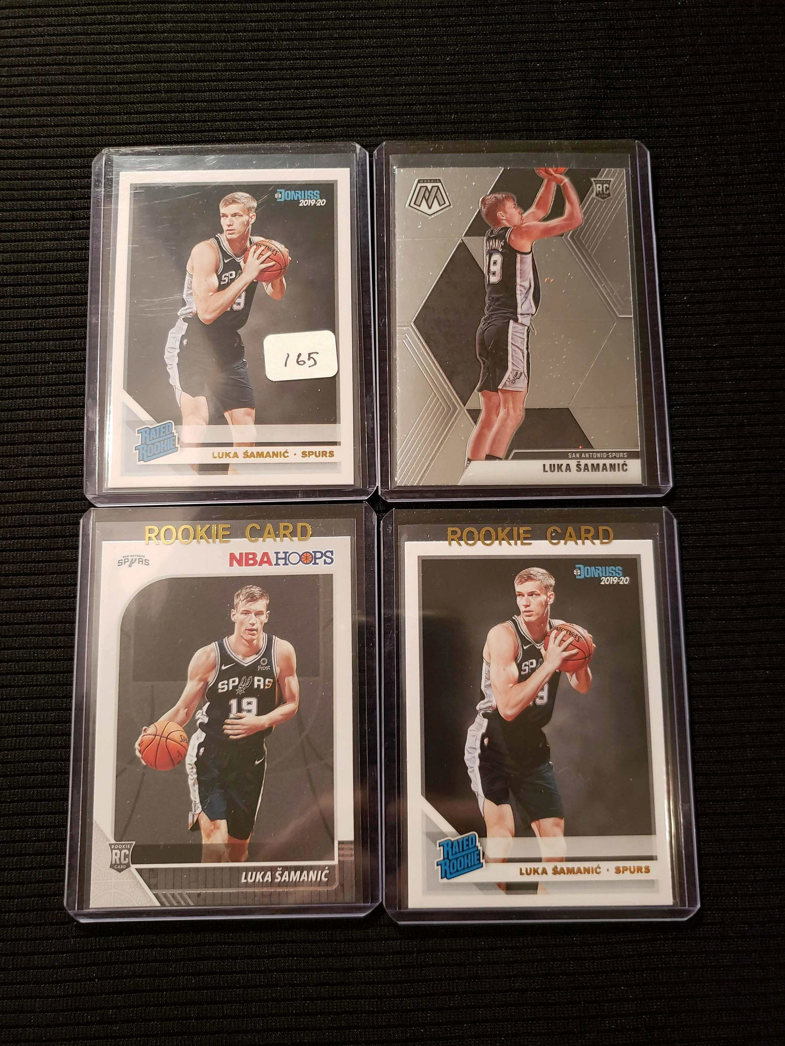 LOT OF 4 LUKA SAMANIC SA SPURS ROOKIE CARDS: 2019-2020 LUKA SAMANIC SAN ANTONIO SPURS ROOKIE CARDS