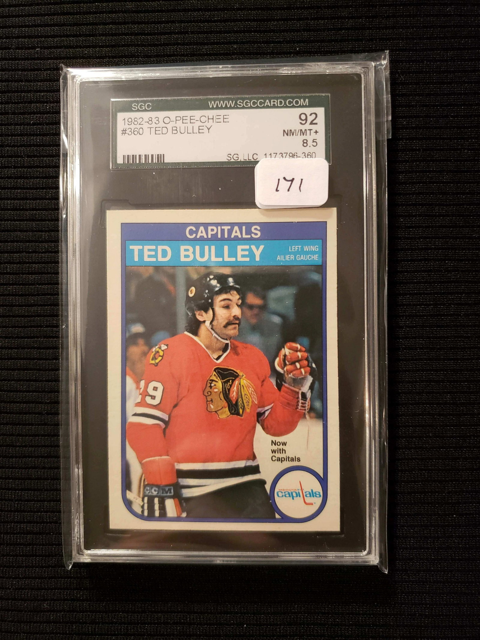 SGC GRADED 1982-83 O-PEE-CHEE TED BULLEY: 1982-83 O-PEE-CHEE HOCKEY TED BULLEY WASH. CAPITALS SGC 92