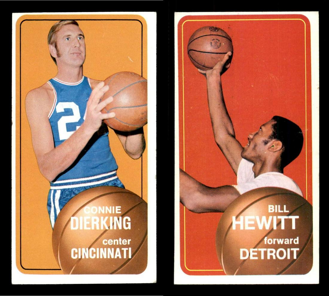 VINTAGE 1970 TOPPS TALL BOYS BASKETBALL CARDS: 1970 Topps #66 Connie Dierking, 1970 Topps #56 Bill Hewitt PISTONS