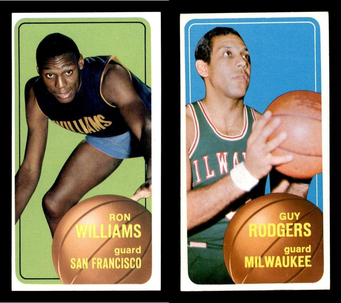 VINTAGE 1970 TOPPS TALL BOYS BASKETBALL CARDS: 1970 Topps #8 Ron Williams, #22 Guy Rodgers MILWAUKEE BUCKS