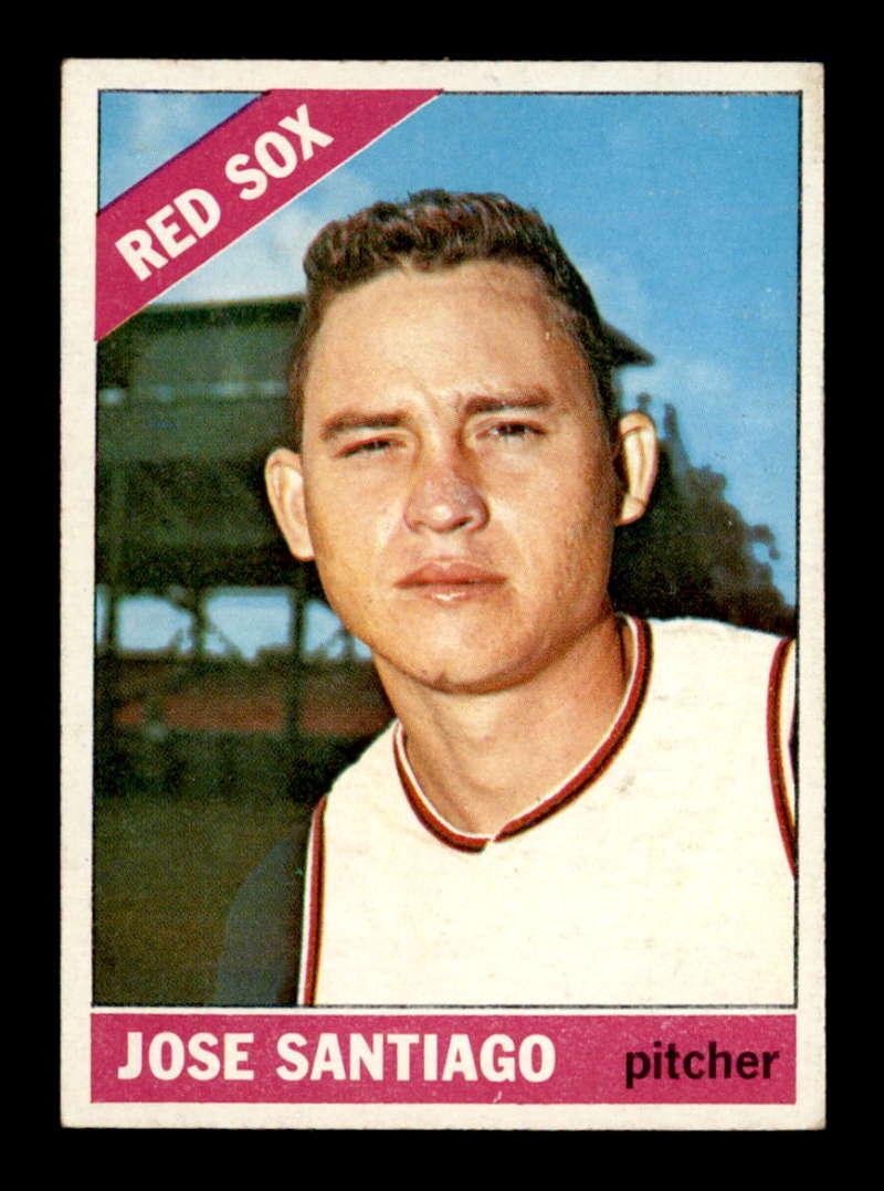VINTAGE 1966 TOPPS BASEBALL CARDS EX+: 1966 Topps #203 Jose Santiago BOSTON RED SOX, #12 John Tsitouris CINCY REDS