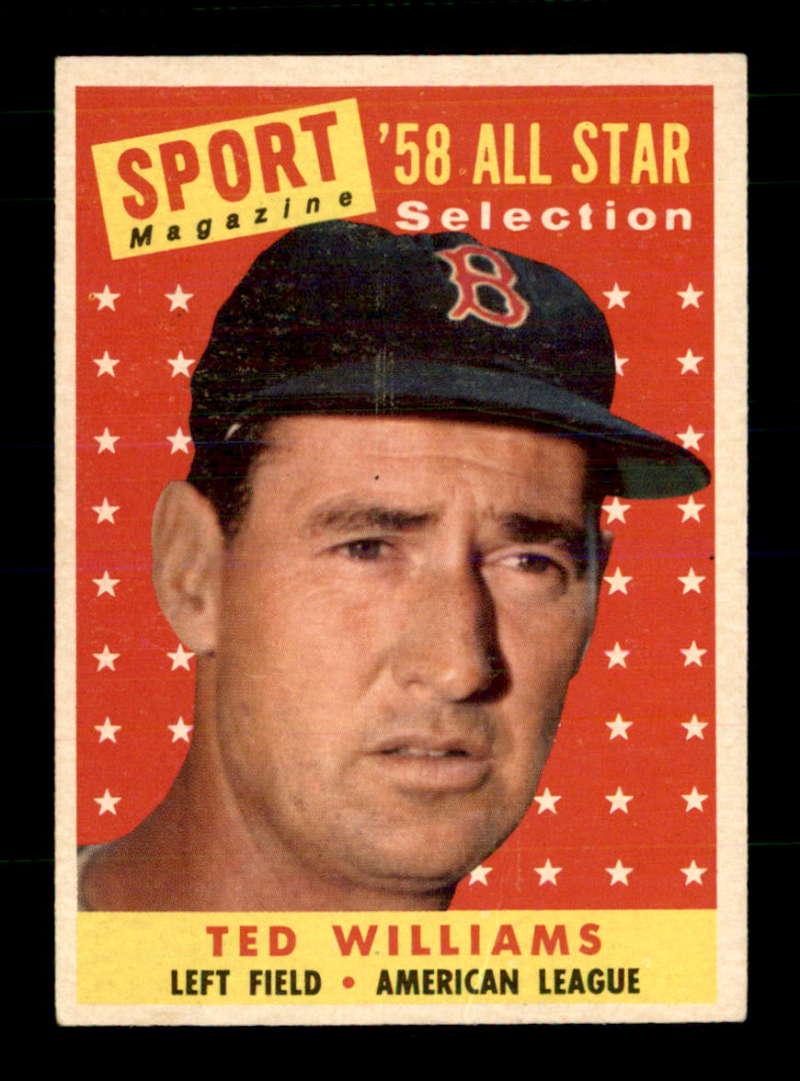 1958 Topps #485 Ted Williams ALL-STAR EX: 1958 Topps #485 Ted Williams ALL-STAR BOSTON REDSOX EX