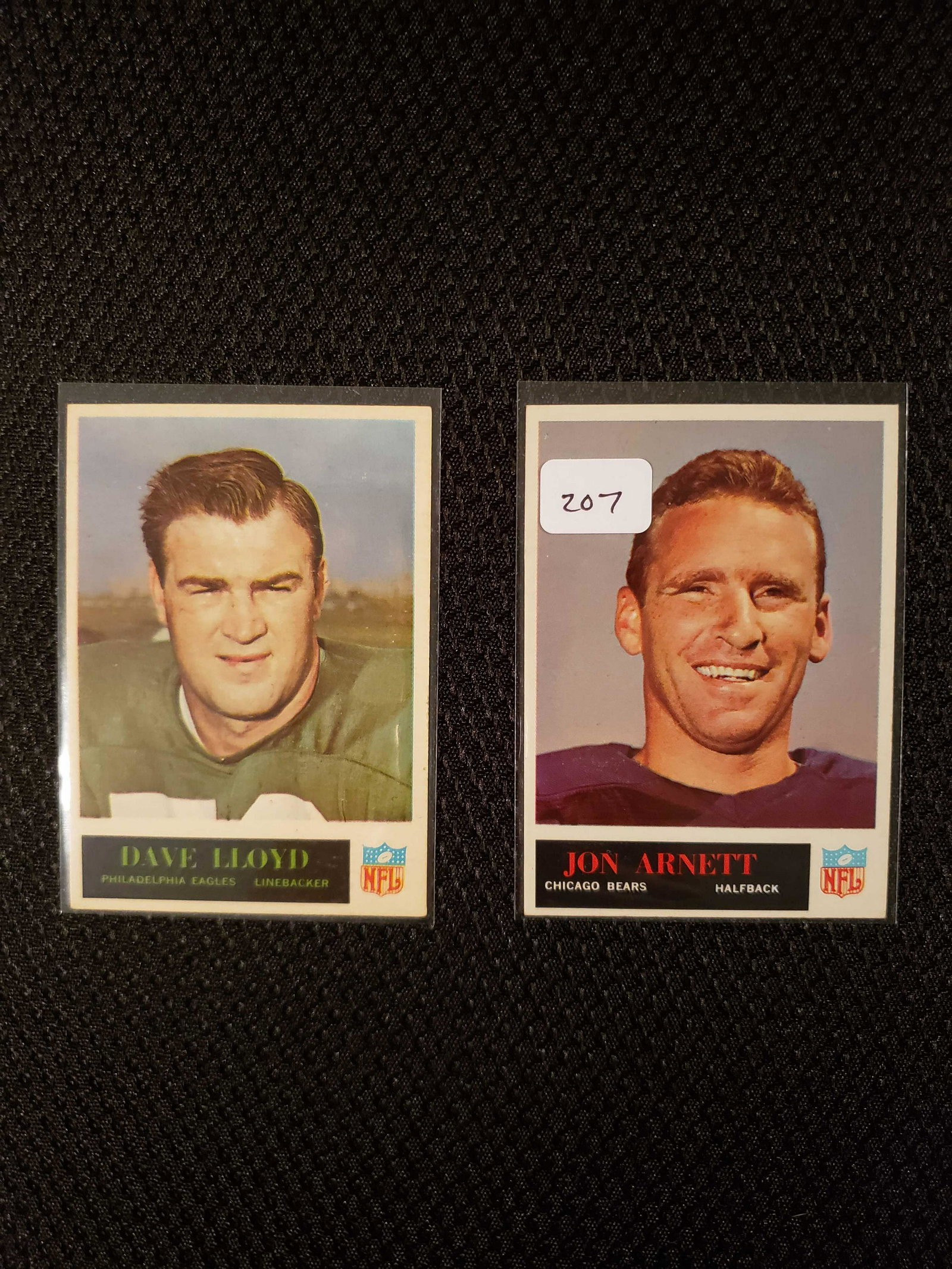 1965 PHILADELPHIA GUM CO. VINTAGE NY GIANTS CARDS: NICE LOT VGEX+ JOHN ARNETT CHICAGO BEARS #16, DAVE LLOYD EAGLES #134