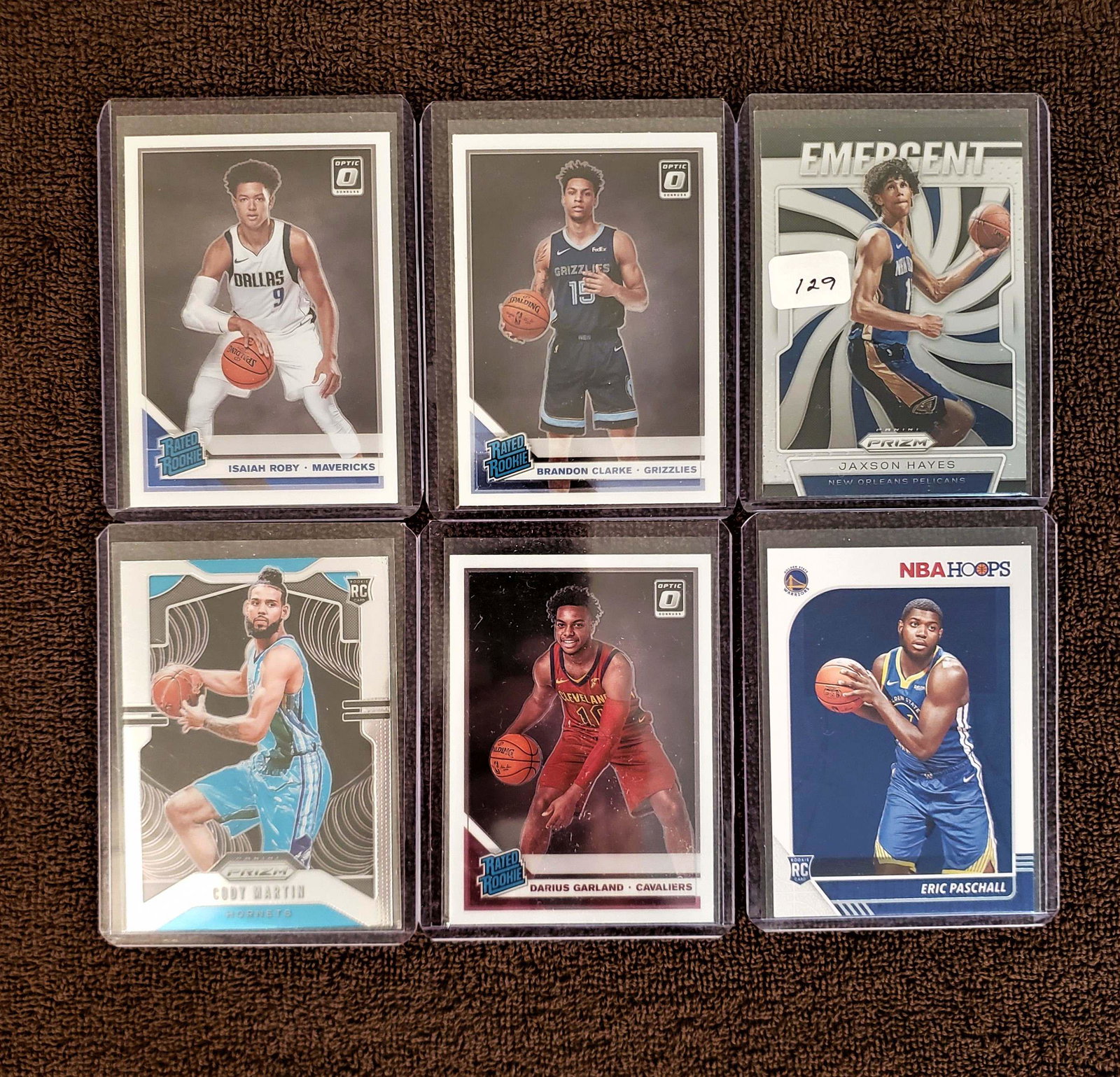 LOT OF 6 ROOKIE BASKETBALL CARDS: 2020 PRIZM, OPTIC AND NBA HOOPS ROOKIES CODY MARTIN HORNETS 2020 PRIZM