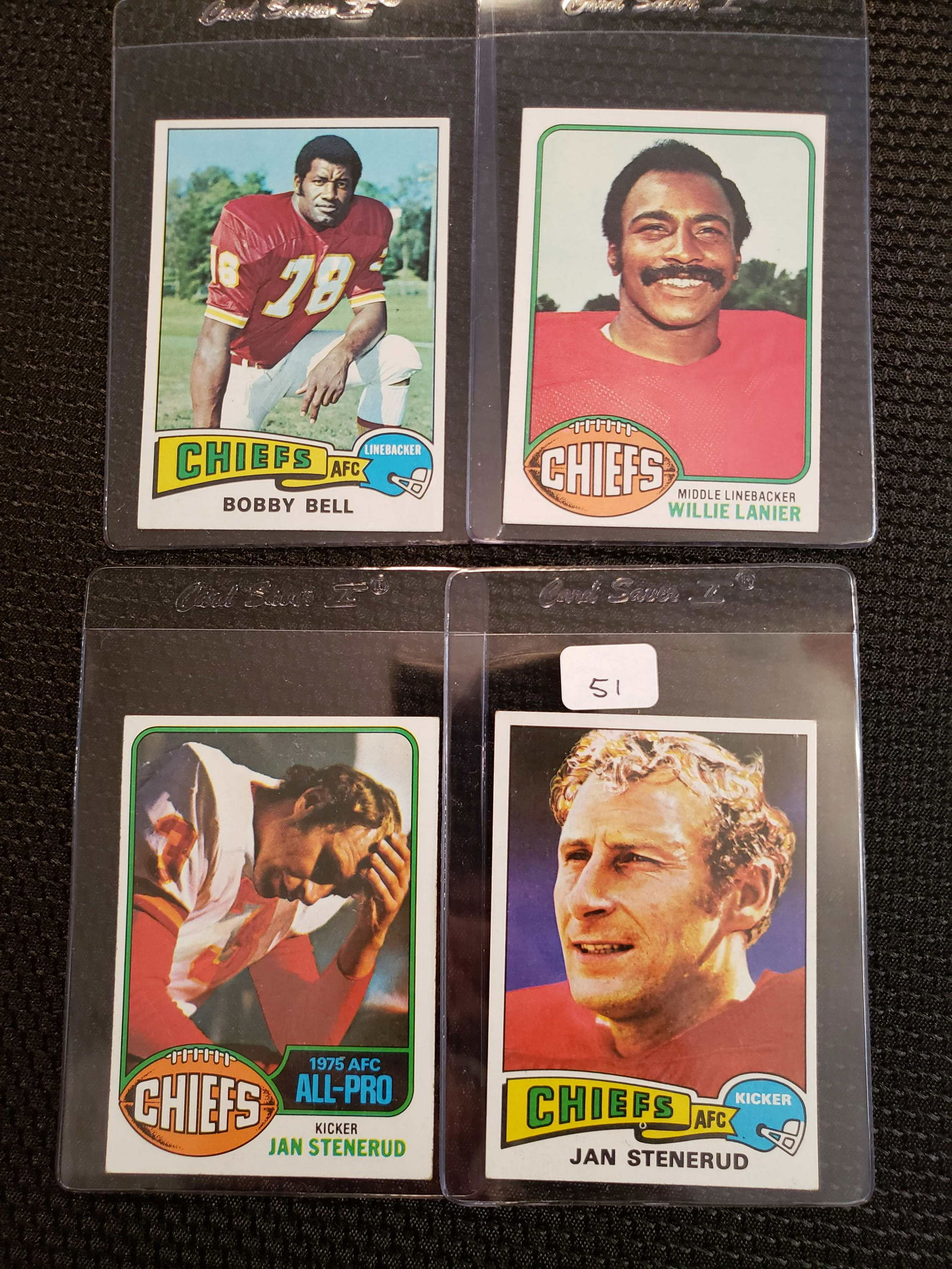 LOT OF 4 VINTAGE KC CHIEFS HOFER CARDS (1 of 1)