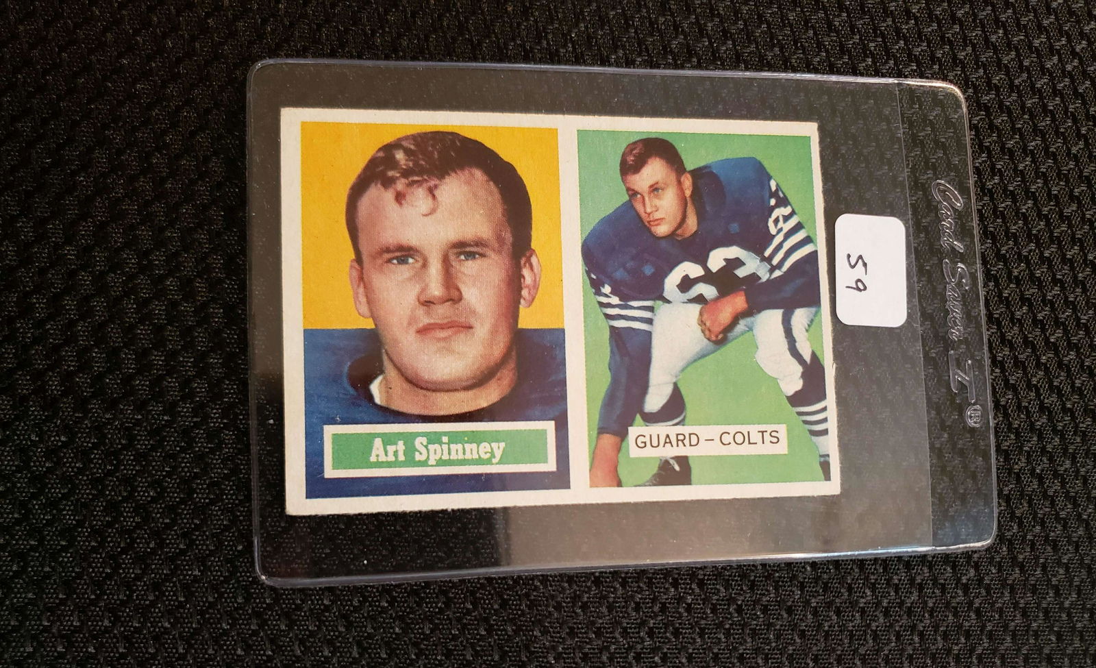 1957 TOPPS FOOTBALL #17 ART SPINNEY BALT. COLTS (1 of 2)