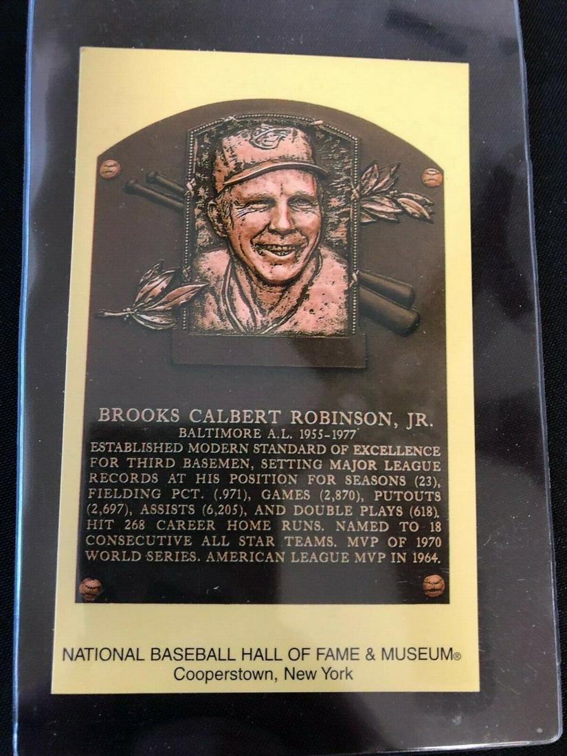 BROOKS ROBINSON Gold HOF Plaque Postcard 100% Authentic: BROOKS ROBINSON Gold HOF Plaque Postcard 100% Authentic
