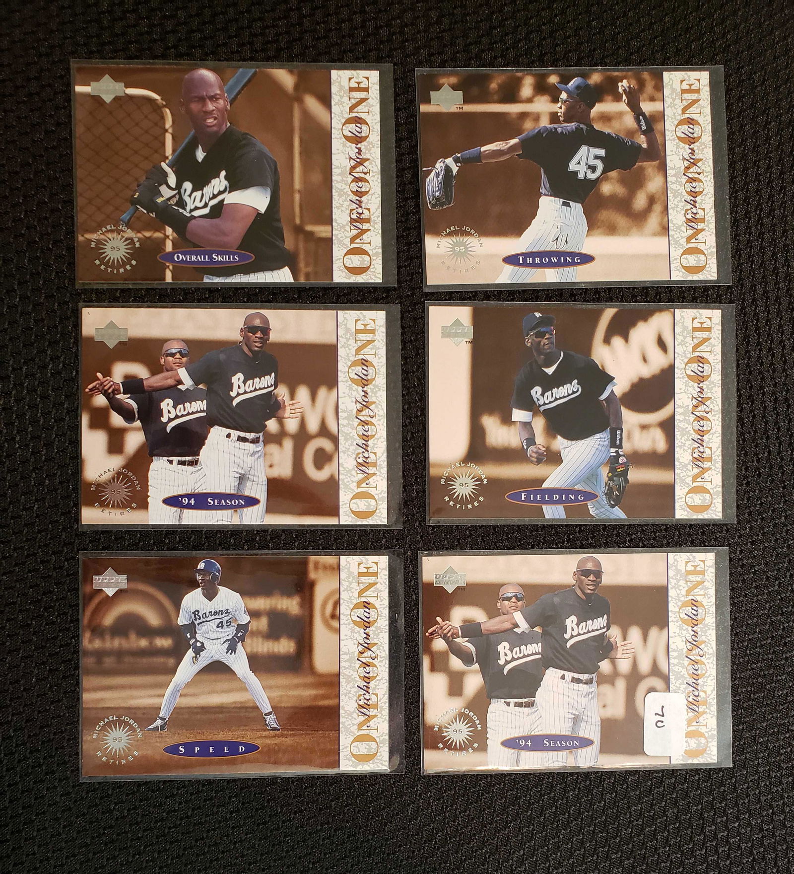 LOT OF 5 MICHAEL JORDAN 1 ON 1 BASEBALL INSERT CARDS (1 of 1)