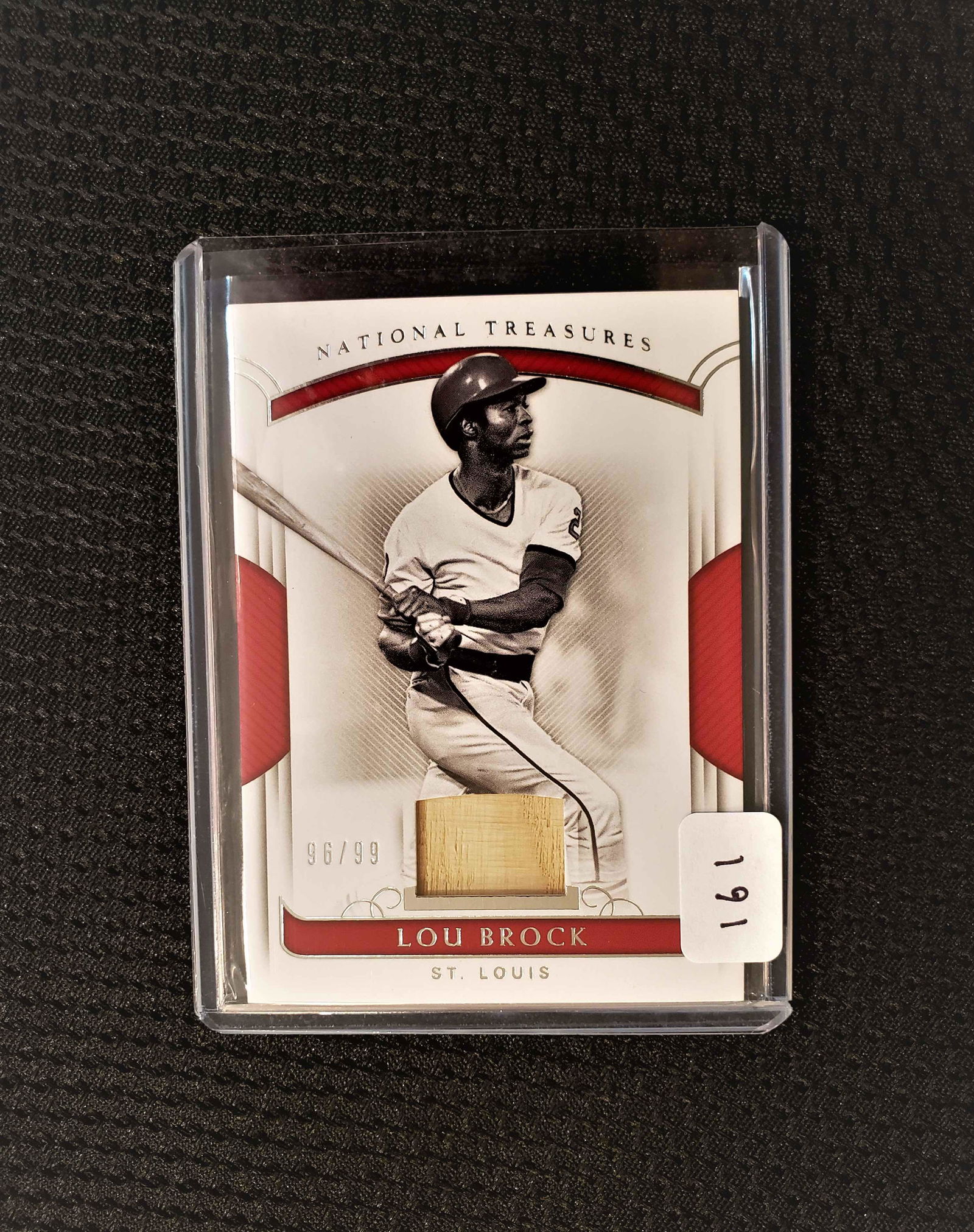 PANINI NATIONAL TREASURES LOU BROCK BAT RELIC 96/99 (1 of 3)
