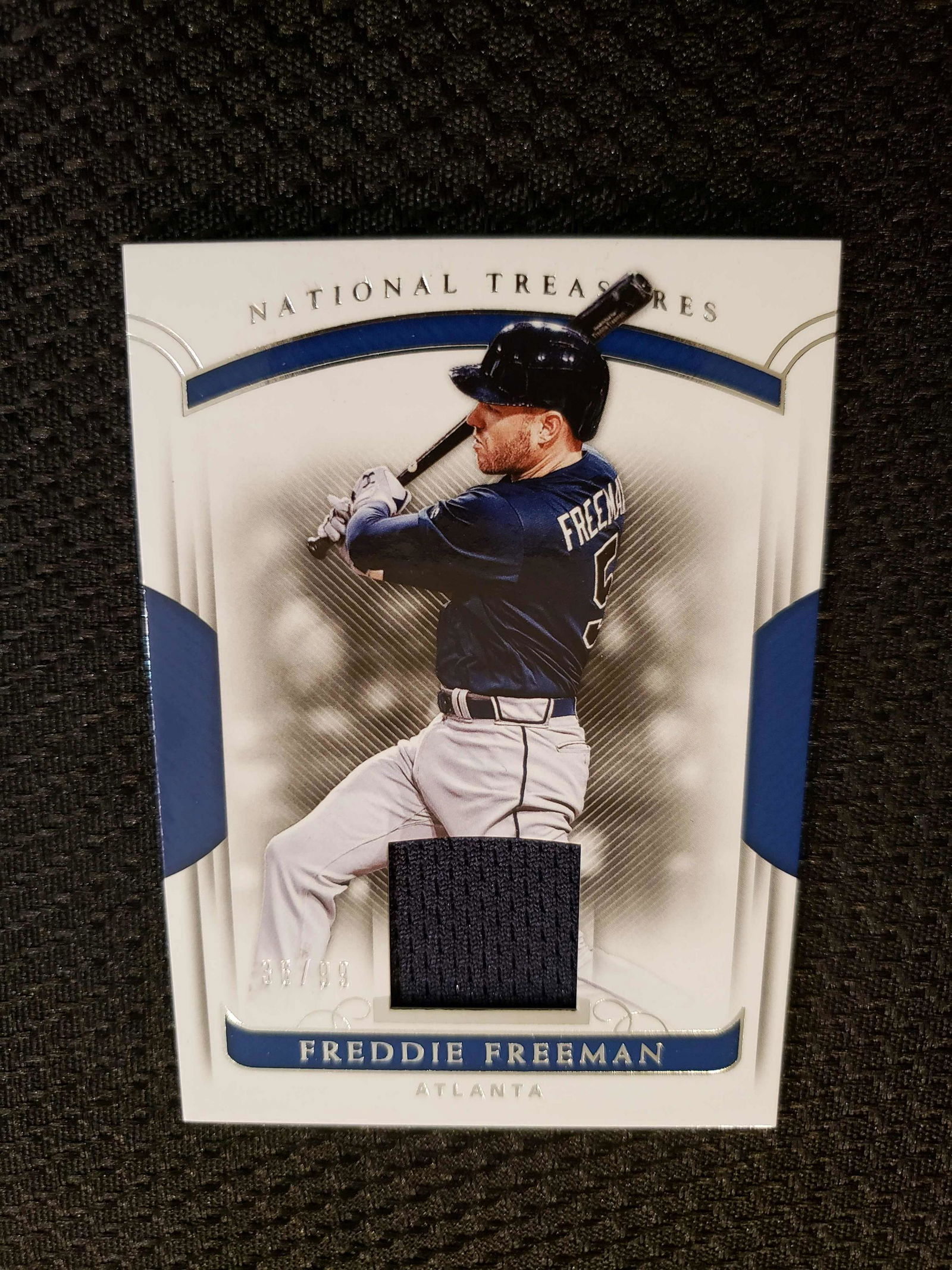 NATL TREASURES FREDDIE FREEMAN GAME USED JERSEY CARD (1 of 2)