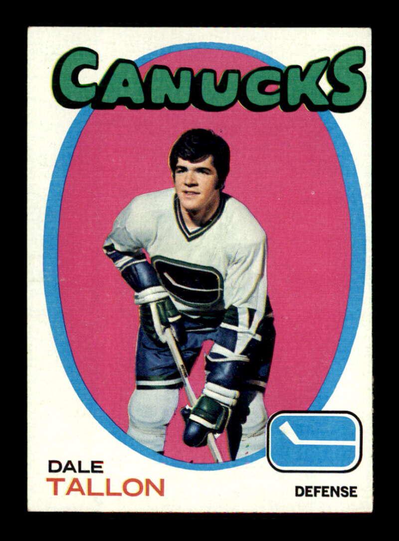 VINTAGE 1971 TOPPS NHL HOCKEY TRADING CARDS: 1971 Topps #95 Dale Tallon VANCOUVER CANUCKS EX+