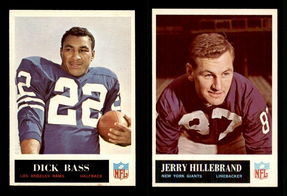 VINTAGE 1965 Philadelphia GUM CO. FOOTBALL CARDS: 1965 Philadelphia #86 Dick Bass, #117 Jerry Hillebrand